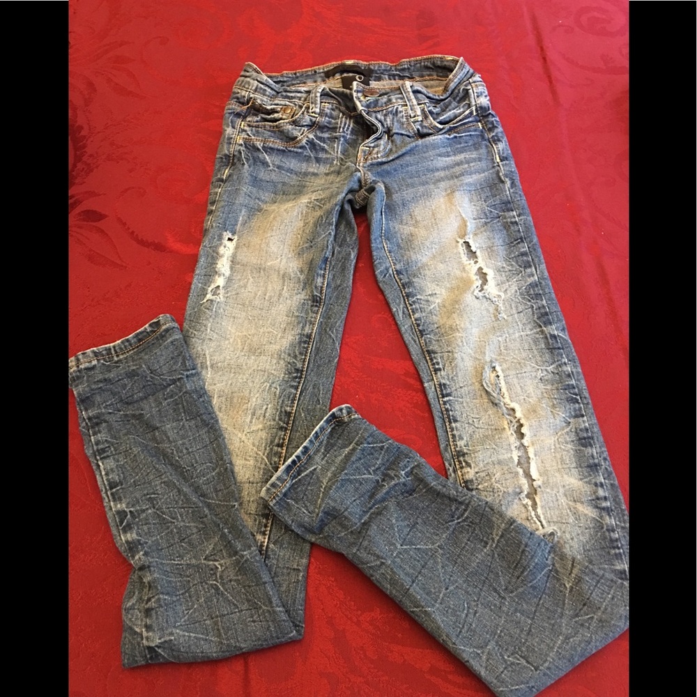 Black Crystal Ripped Jeans.